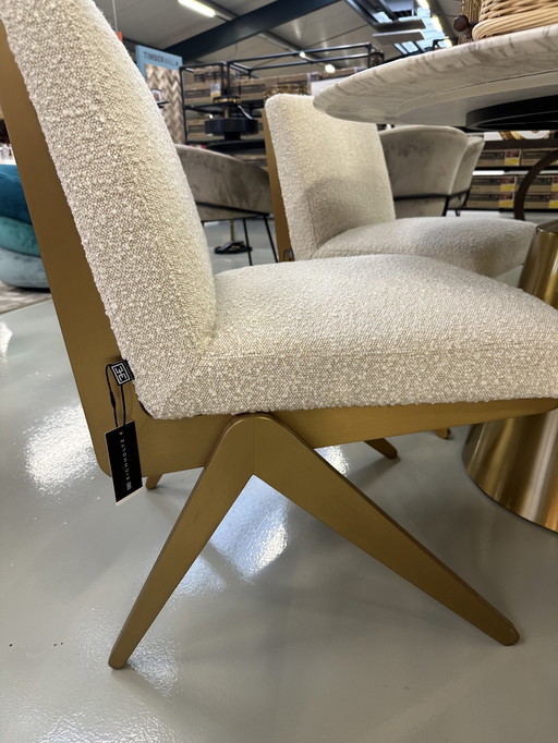 Eichholtz Chaise de salle à manger 'Fico' - Bouclé Cream