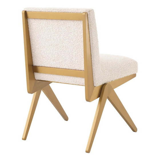 Image 1 of Eichholtz Chaise de salle à manger 'Fico' - Bouclé Cream