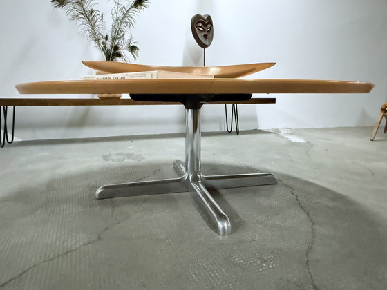 Image 1 of Table basse en bois chromé ronde 120Cm de diamètre, Allemagne années 1960