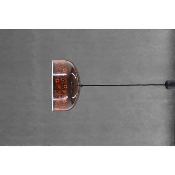 Image 1 of Lampe suspendue vintage avec motif floral, Tchécoslovaquie 1970