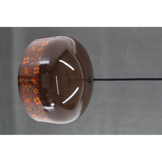 Image 1 of Lampe suspendue vintage avec motif floral, Tchécoslovaquie 1970