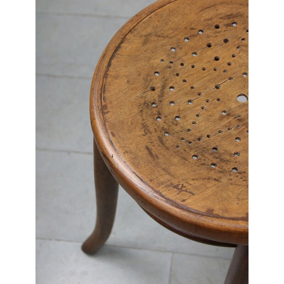 Image 1 of Tabouret de piano vintage en bois courbé