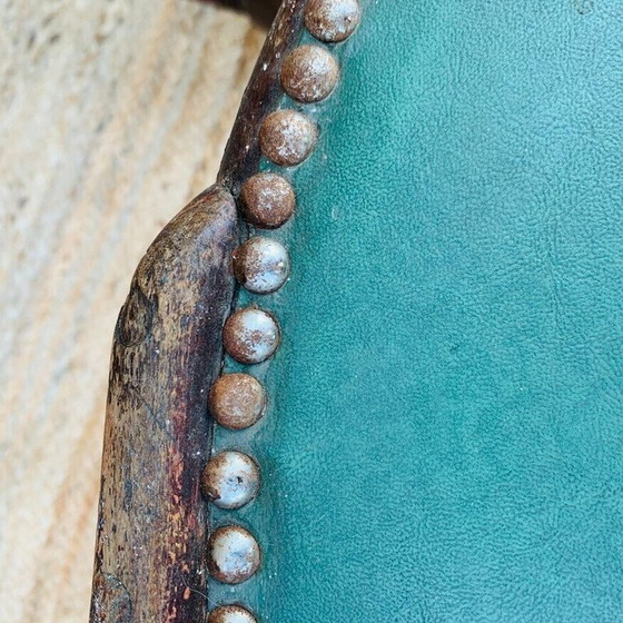 Image 1 of Paire de chaises Thonet n 28 heart vintage en simili cuir vert