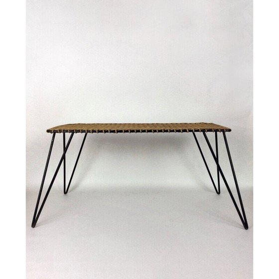 Image 1 of Table basse vintage en rotin par Raoul Guys