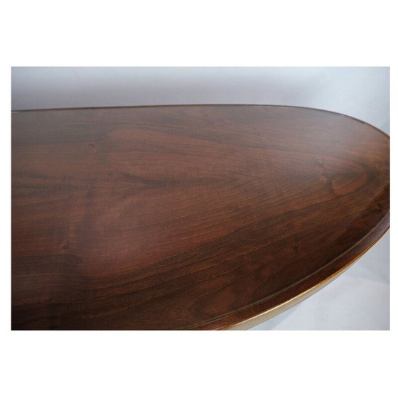 Image 1 of Table basse vintage en noyer avec plateau en verre, Danemark 1940