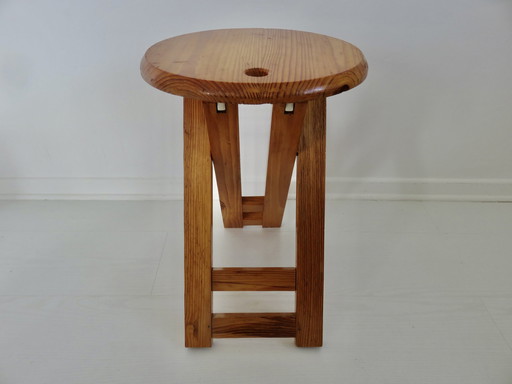 Tabouret Pliant Dans Le Gout D'Adrian Reed Ou Roger Tallon, Années 70 80