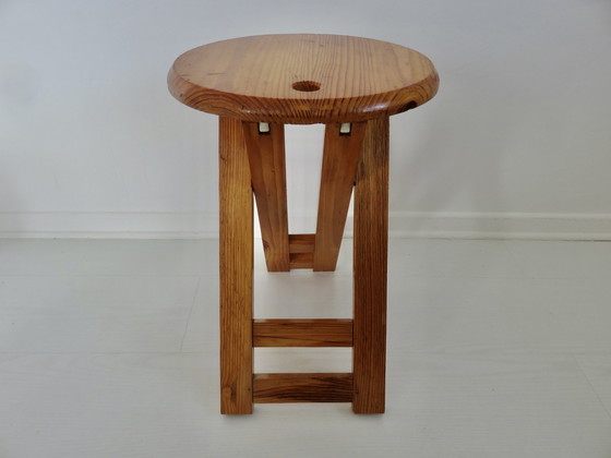 Image 1 of Tabouret Pliant Dans Le Gout D'Adrian Reed Ou Roger Tallon, Années 70 80