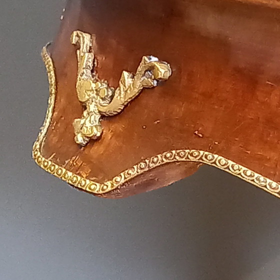 Image 1 of Table de lampe française avec plateau en marbre