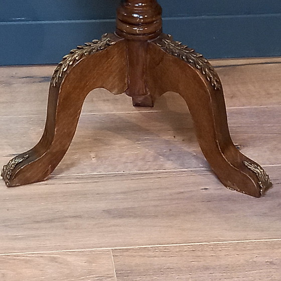 Image 1 of Table de lampe française avec plateau en marbre