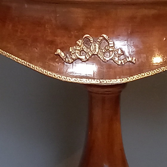 Image 1 of Table de lampe française avec plateau en marbre