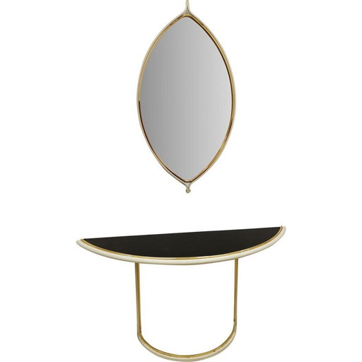 Console vintage avec miroir par Tommaso Barbi, Italie 1970