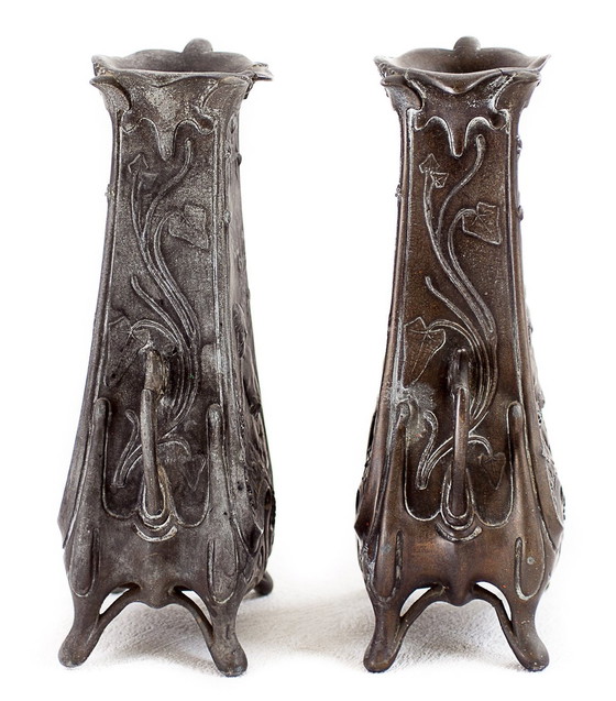 Image 1 of Paire D'Aiguières Jean Garnier, Art Nouveau