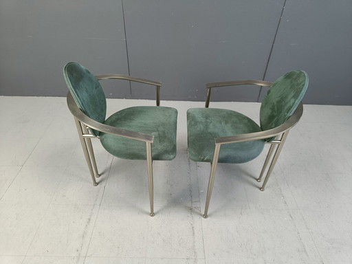 Ensemble de 6 chaises de salle à manger par Belgochrom, 1980S