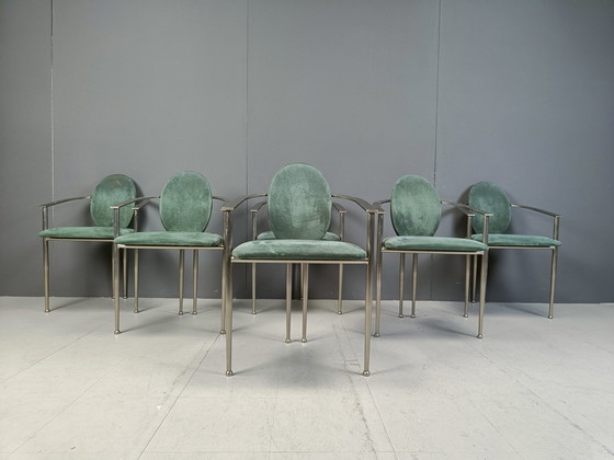 Image 1 of Ensemble de 6 chaises de salle à manger par Belgochrom, 1980S