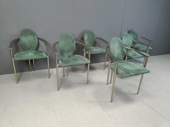 Image 1 of Ensemble de 6 chaises de salle à manger par Belgochrom, 1980S