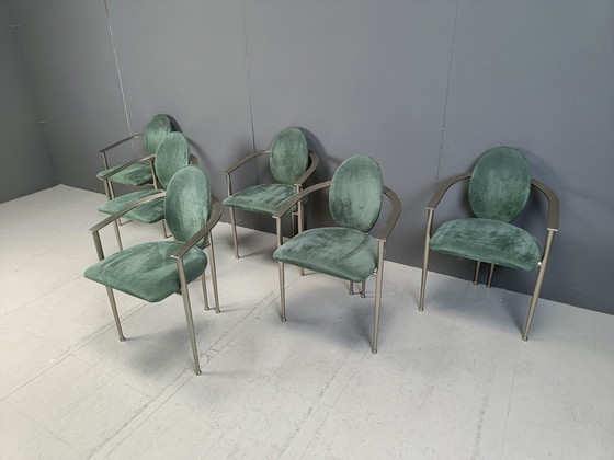 Image 1 of Ensemble de 6 chaises de salle à manger par Belgochrom, 1980S