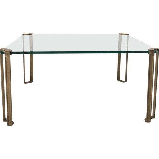 Image 1 of Table basse vintage en verre et laiton par Peter Ghyczy