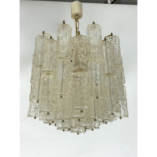 Paire de lustres vintage en verre de Murano pour Venini, Italie 1970