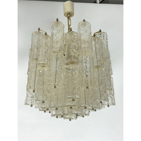 Image 1 of Paire de lustres vintage en verre de Murano pour Venini, Italie 1970