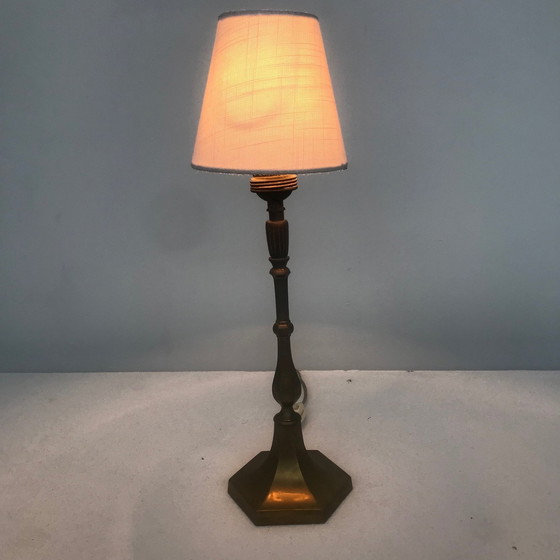 Image 1 of Lampe de table en cuivre vers 1920