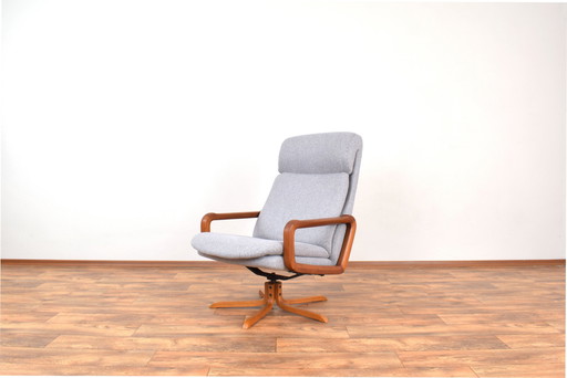 Chaise de bureau pivotante danoise en teck du Mid Century, années 1960.