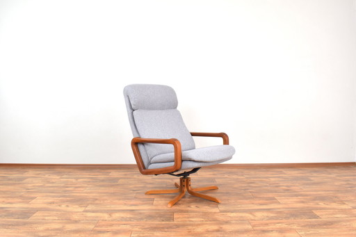 Chaise de bureau pivotante danoise en teck du Mid Century, années 1960.