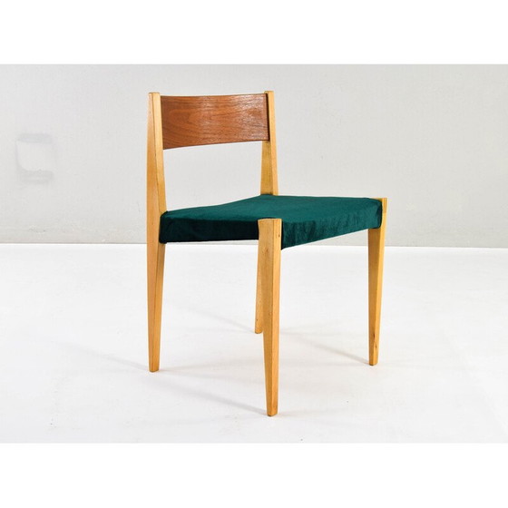 Image 1 of Ensemble de 4 chaises vintage en teck et hêtre, 1960