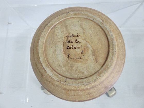 Image 1 of Vide Poche En Grès Tachiste "Poterie De La Colombe" Années 50 60
