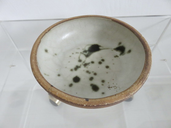 Image 1 of Vide Poche En Grès Tachiste "Poterie De La Colombe" Années 50 60