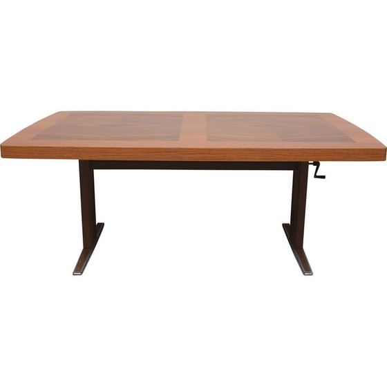 Image 1 of Table basse vintage réglable en hauteur avec incrustations, 1960s
