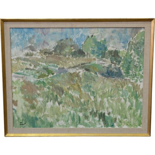 Peinture suédoise vintage "Ture Pettersson", années 1960