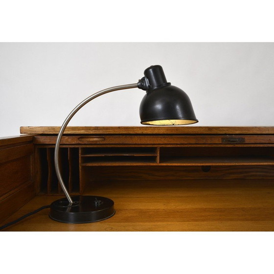 Image 1 of Lampe de bureau vintage en bakélite et acier brossé pour Helion Veb Leuchtenbau, Allemagne années 1950