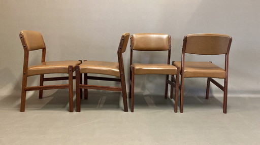 Suite de 4 Chaises Palissandre Design Scandinave