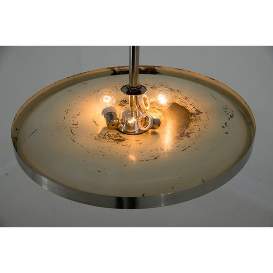 Image 1 of Lustre Bauhaus vintage nickelé par Anyz pour Ias, Tchécoslovaquie, années 1930
