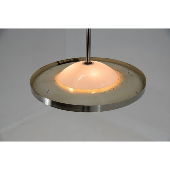 Image 1 of Lustre Bauhaus vintage nickelé par Anyz pour Ias, Tchécoslovaquie, années 1930