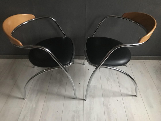 Image 1 of 2 X Chaises Effezetta design vintage Italie