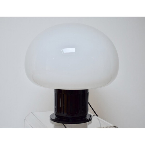 Image 1 of Lampe vintage Paola en métal laqué noir et verre pour Lumenform, 1968