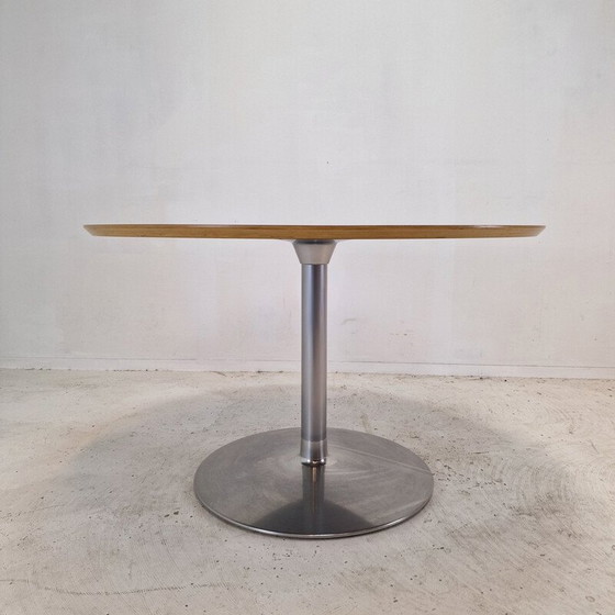 Image 1 of Table de salle à manger ronde en bois plaqué blanc par Pierre Paulin pour Artifort, 1960