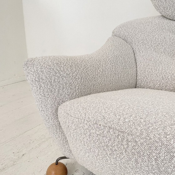 Image 1 of Fauteuil vintage en tissu bouclé blanc, Italie 1981