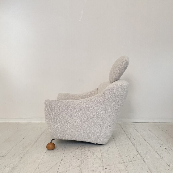 Image 1 of Fauteuil vintage en tissu bouclé blanc, Italie 1981
