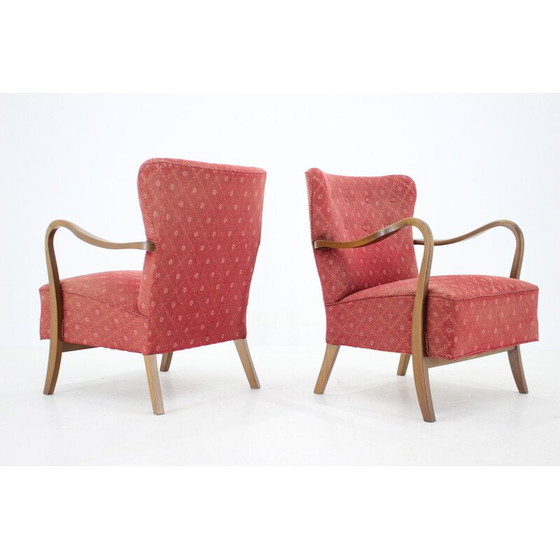 Image 1 of Paire de fauteuils en bois danois vintage par Alfred Christensen, années 1940