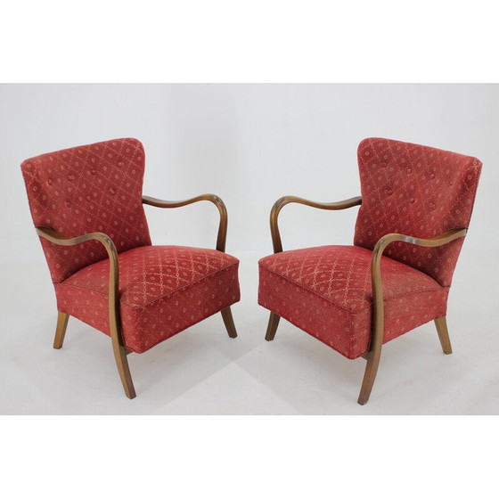 Image 1 of Paire de fauteuils en bois danois vintage par Alfred Christensen, années 1940