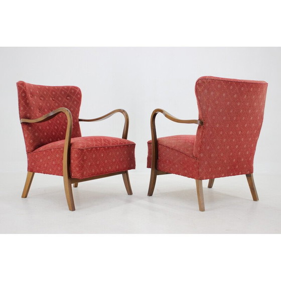 Image 1 of Paire de fauteuils en bois danois vintage par Alfred Christensen, années 1940