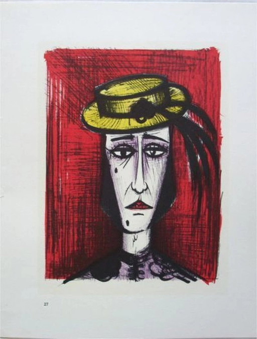 Bernard Buffet--Lithographie en couleurs--Robe Fantasy From 1967