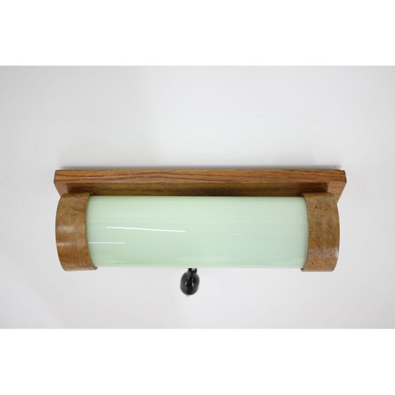 Image 1 of Applique vintage en bois et verre, années 1930