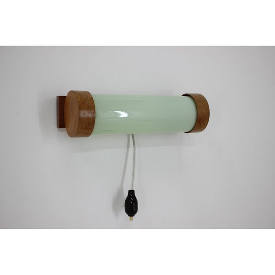 Image 1 of Applique vintage en bois et verre, années 1930