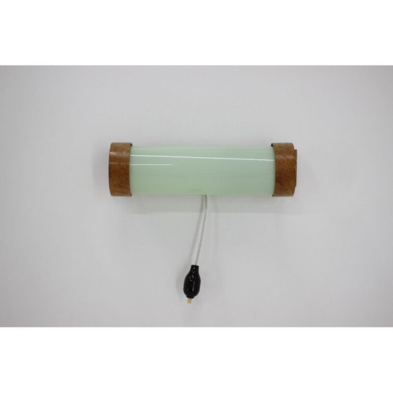 Image 1 of Applique vintage en bois et verre, années 1930