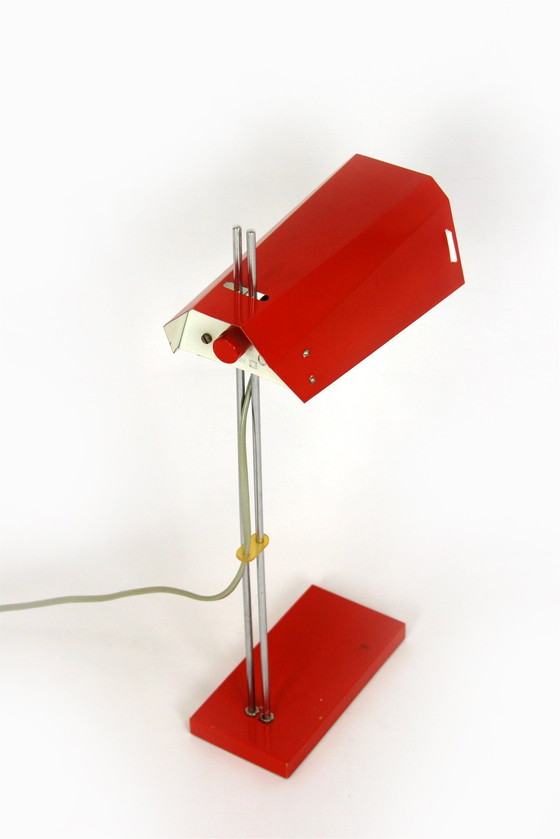 Image 1 of Lampe de table rouge de Josef Hurka pour Lidokov, 1970S
