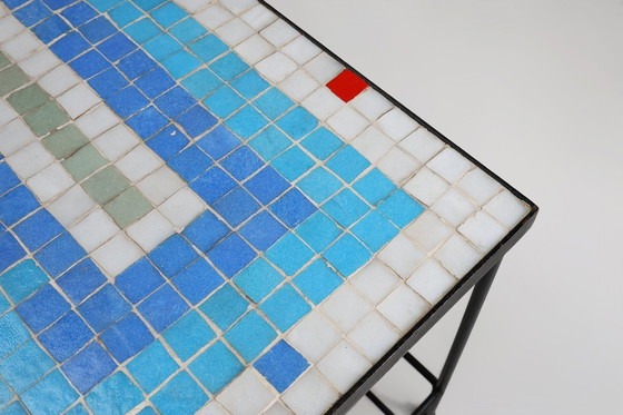 Image 1 of  Table basse en mosaïque du Mid Century avec structure en métal, France, 1950S