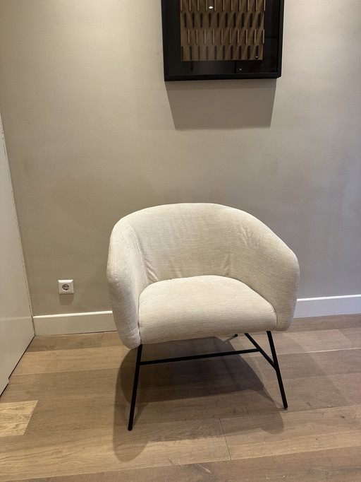 Fauteuil en tissu - Blanc cassé/Beige